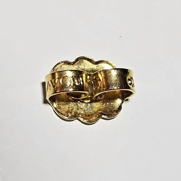 Vintage Avon Gold Tone And Ivory Filigree Preirced Drop Earrings - Picture 7 of 12